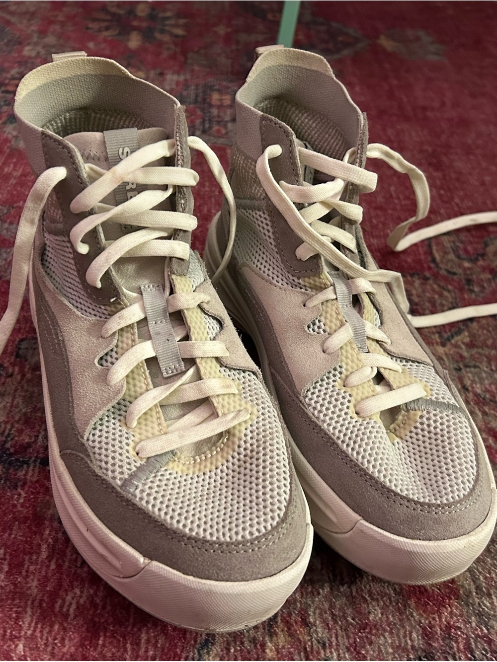 Casual High-Top Women's Sneakers in Light Taupe